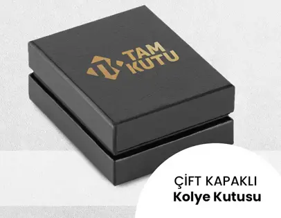 Siyah Çift Kapaklı Kolye Kutusu
